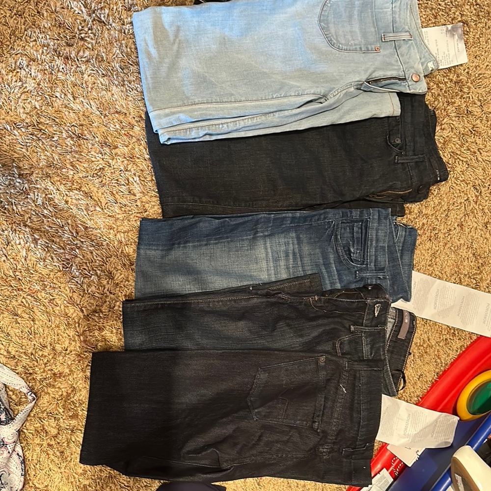 Joes jeans and 7 for all mankind. Used one or brand new. One is ankle length